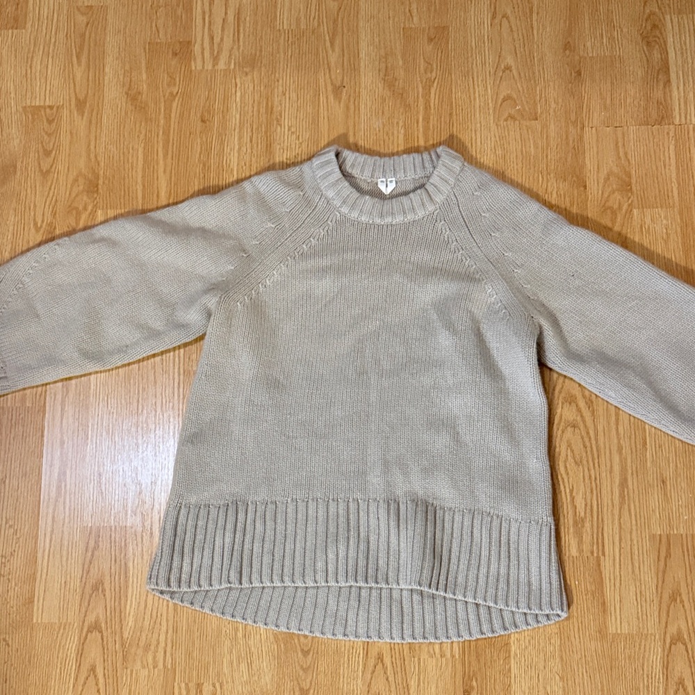 Arket Crewneck Sweater in Light Taupe
